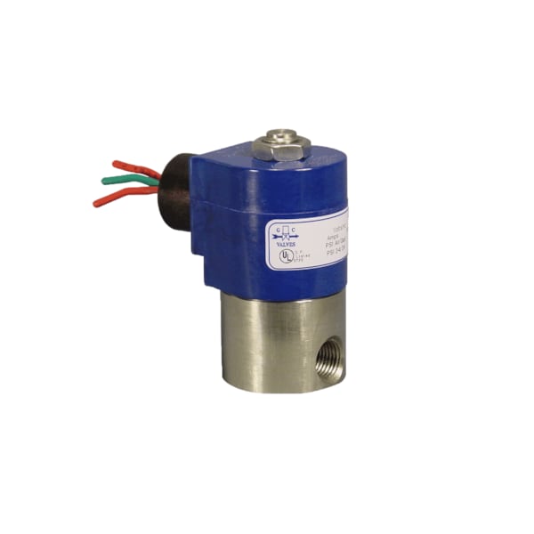 Solenoid Valve, 2-Way, 1/4 in Pipe Size, 120V/60V, 110V/50V, Direct Acting, Stainless Steel